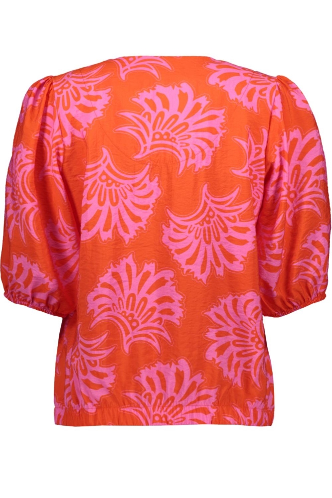 GEKLEURD T SHIRT 53204 20 CORAL/PINK